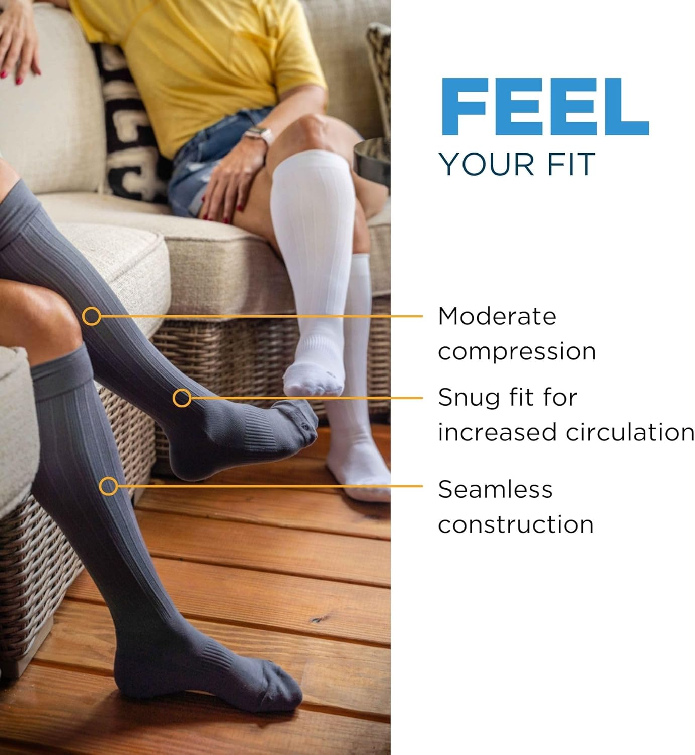 Medical Grade Compression Socks for Men & Women 15-20 mmHg by OrthoSleeve (Galaxy, Medium)