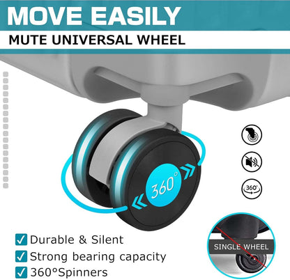 AnyZip Carry On Luggage - Aluminium Frame, PC ABS Hard Shell, Suitcases with Wheels, TSA Lock, No Zipper - 20in Silver