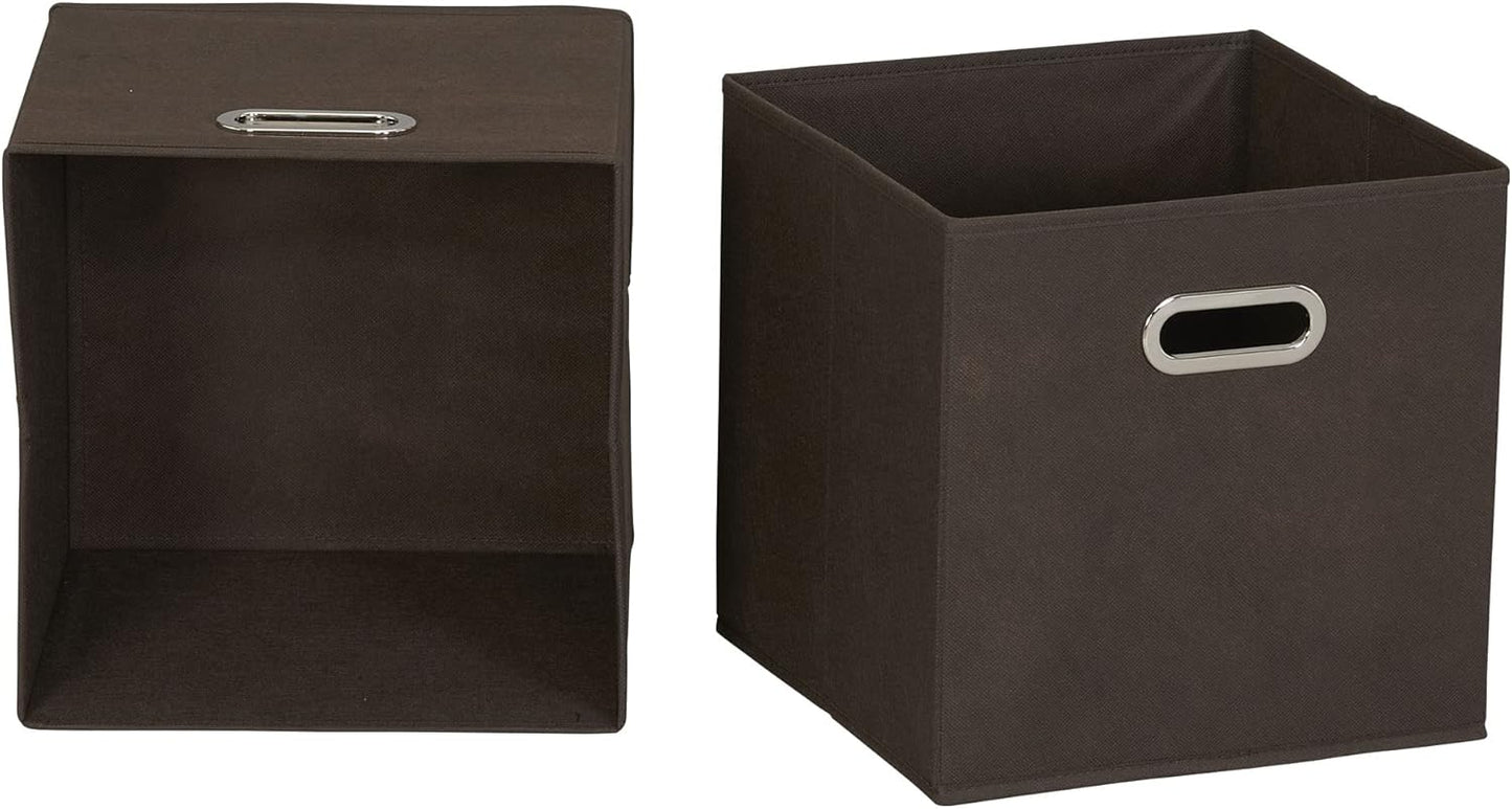 Household Essentials, Brown 6 Pack Fabric Storage Bins with Handle