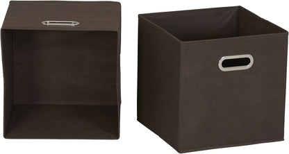 Household Essentials, Brown 6 Pack Fabric Storage Bins with Handle