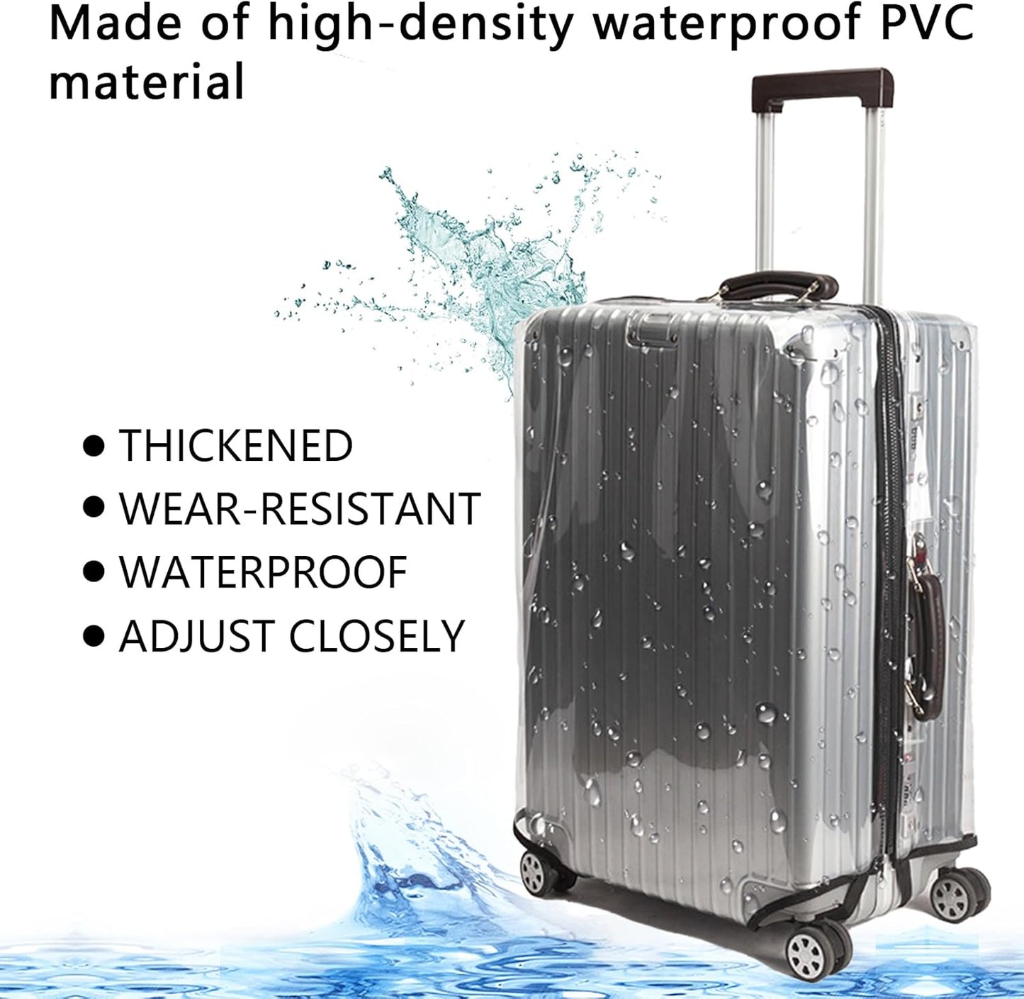 Transparent PVC Suitcase Cover, No Disassembly Required Clear Luggage Protector Suitcase Cover