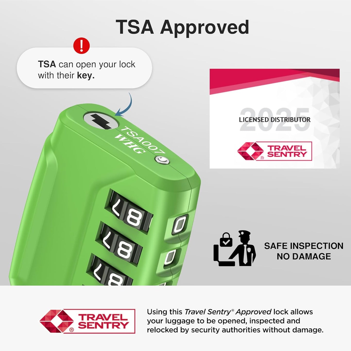 Puroma 2 Pack TSA Approved Luggage Locks, 4 Digit Combination Travel Locks Resettable Code Lock with Zinc Alloy Body for Suitcase, Toolbox, Backpack, Bag, Gym Locker (Green)