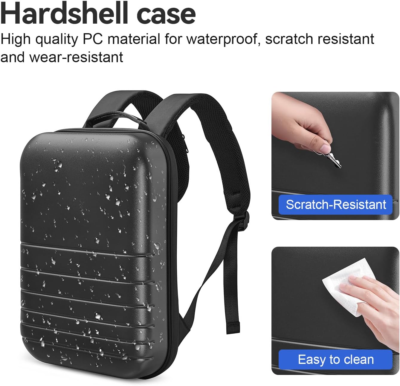 SOKOK Carry On Travel Backpack Waterproof Business Backpack with Laptop Compartment, Slim Hardshell Computer Backpack for Men and Women, Graphite