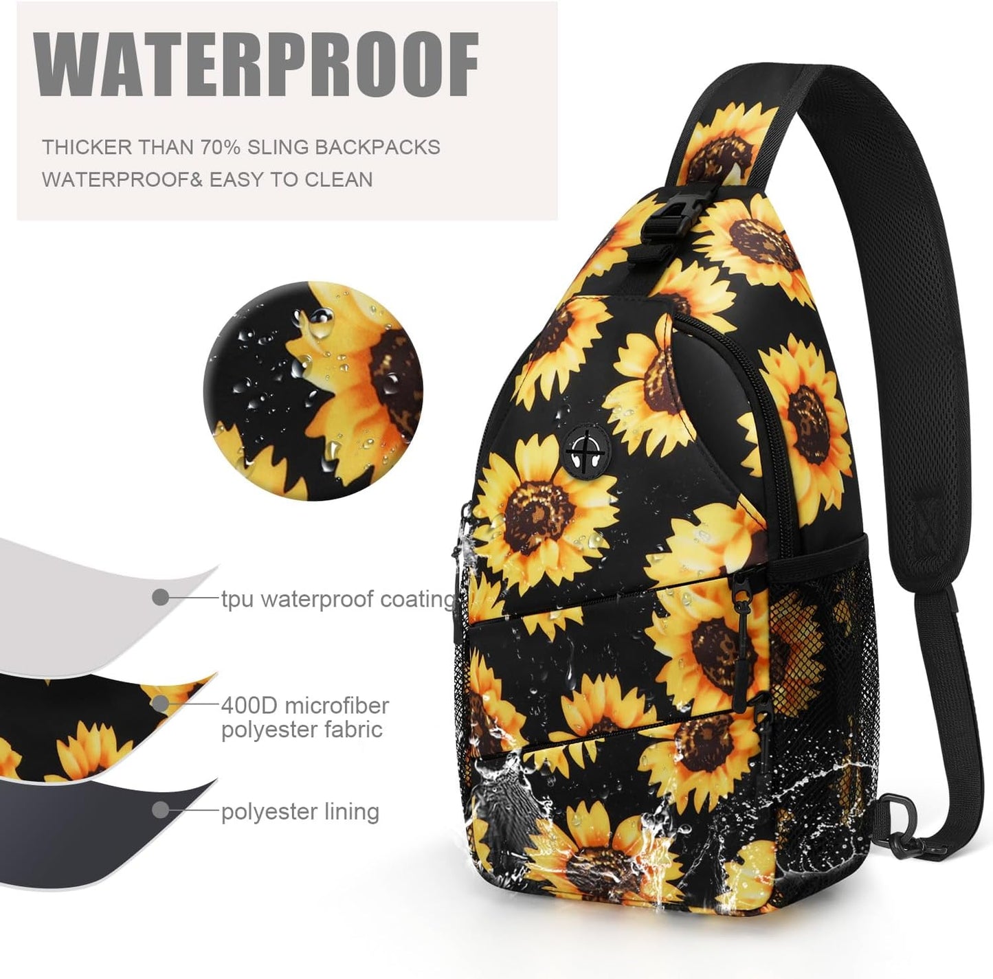 Crossbody Bags for Women Men Trendy Sling Bag Bakpack Casual Chest Bag with Convertible Shoulder Strap