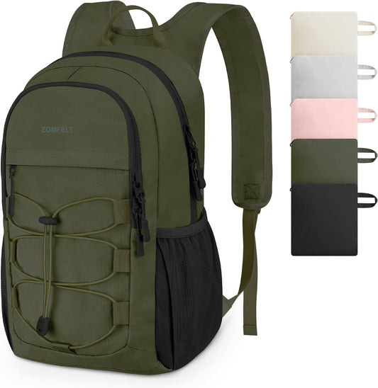 ZOMFELT Hiking Backpack for Women Men, 15L Lightweight Packable Backpacks for Trip, Water Resistant Small Travel Backpack, Foldable daypack for Hiking, Walking, Cycling, Camping, Green