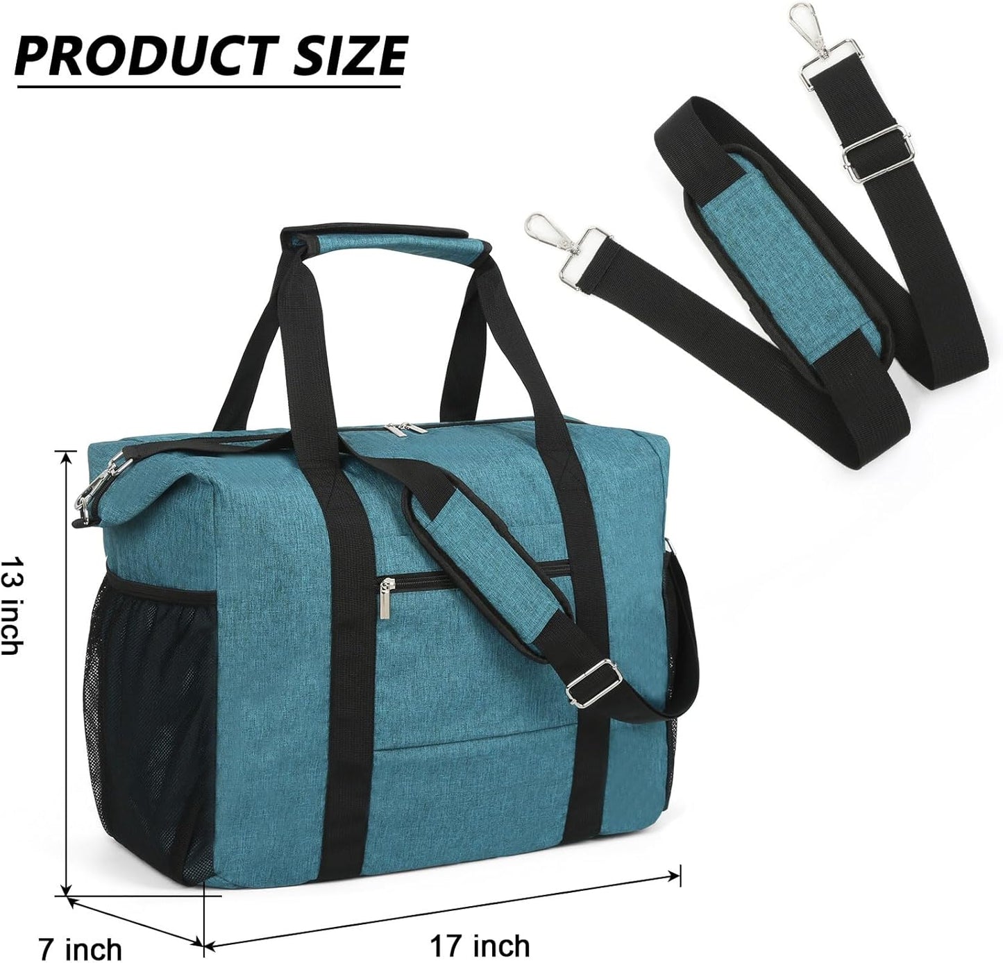 Travel Duffel Bag for Women Men,Sports Tote Gym Bag With Wet Pocke,Foldable Carry on Luggage Bag,Blue