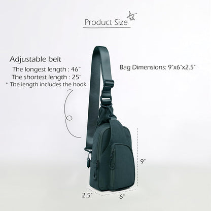 ODODOS Daily Sling Bag with Adjustable Straps Crossbody Chest Bag Lightweight Small Backpack for Casual Traveling Hiking