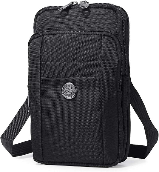 Water-Resistant Oxford Fabric Multifunction Smart Phone Bag /Case, One Shoulder Waist Bag Diagonal Outdoor Cross Bag