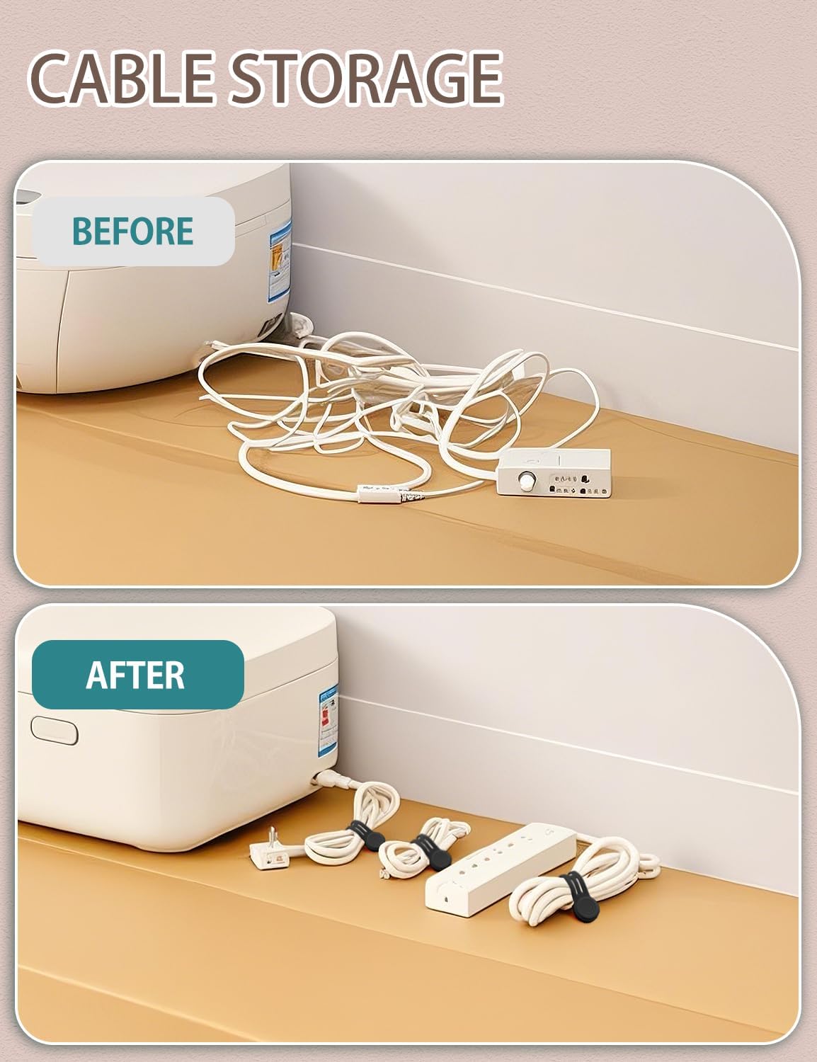 Kanemc 8 Pack Magnetic Twist Ties, Silicone Cord Organizer Magnet Reusable Cable Straps For USB Earphone Charger Video Computer Cables (4Black+2White+2Grey)