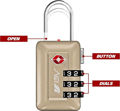 BV TSA Accepted Luggage Travel Lock, Set-Your-Own Combination Lock - Image 4