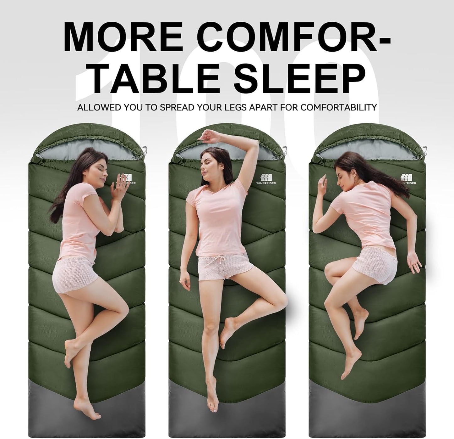 Sleeping Bags for Adults Cold Weather,Portable, Waterproof,Lightweight Sleeping Bag for Tall Girls Boys with Compression Sack for Warm Camping, Hiking, Outdoor & Indoor