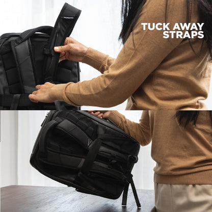 NOMATIC 14L Travel Pack - Water Resistant Laptop Bag - TSA-Ready Expandable Backpack (Black)