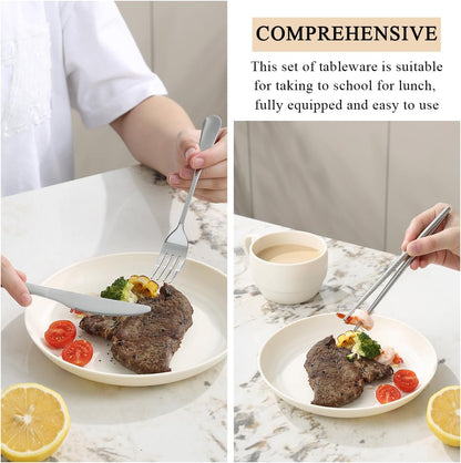 Camping Essentials Set, HOMQUEN Camping Plates and Bowls Set, Coffee Mug, Travel Cutlery Set Include Spoon, Fork, Knife for Work, Outdoor,Picnic, Camp （White）