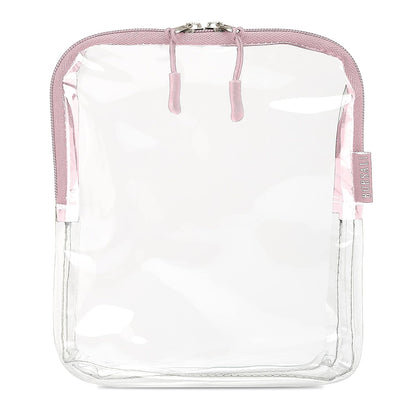BORSALI TSA-Approved Quart-Sized Bag for Carry-On Travel - One (1) Quart Clear Toiletries, Cosmetic and 3-1-1 Liquids Toiletry Bag - Rose