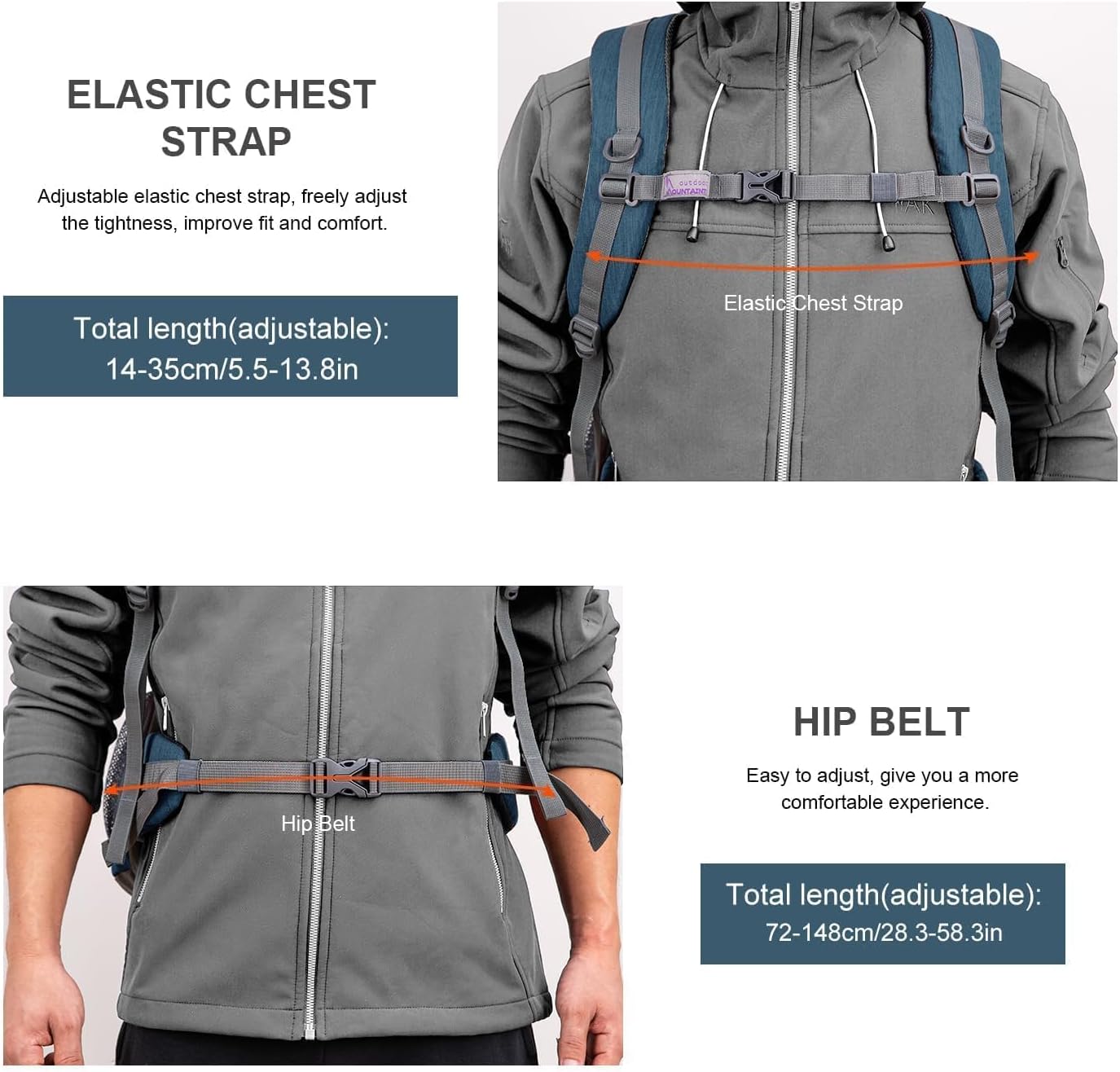 MOUNTAINTOP 40L Hiking Backpack Lightweight Travel Backpack for Men&Women Outdoor Camping Backpacking