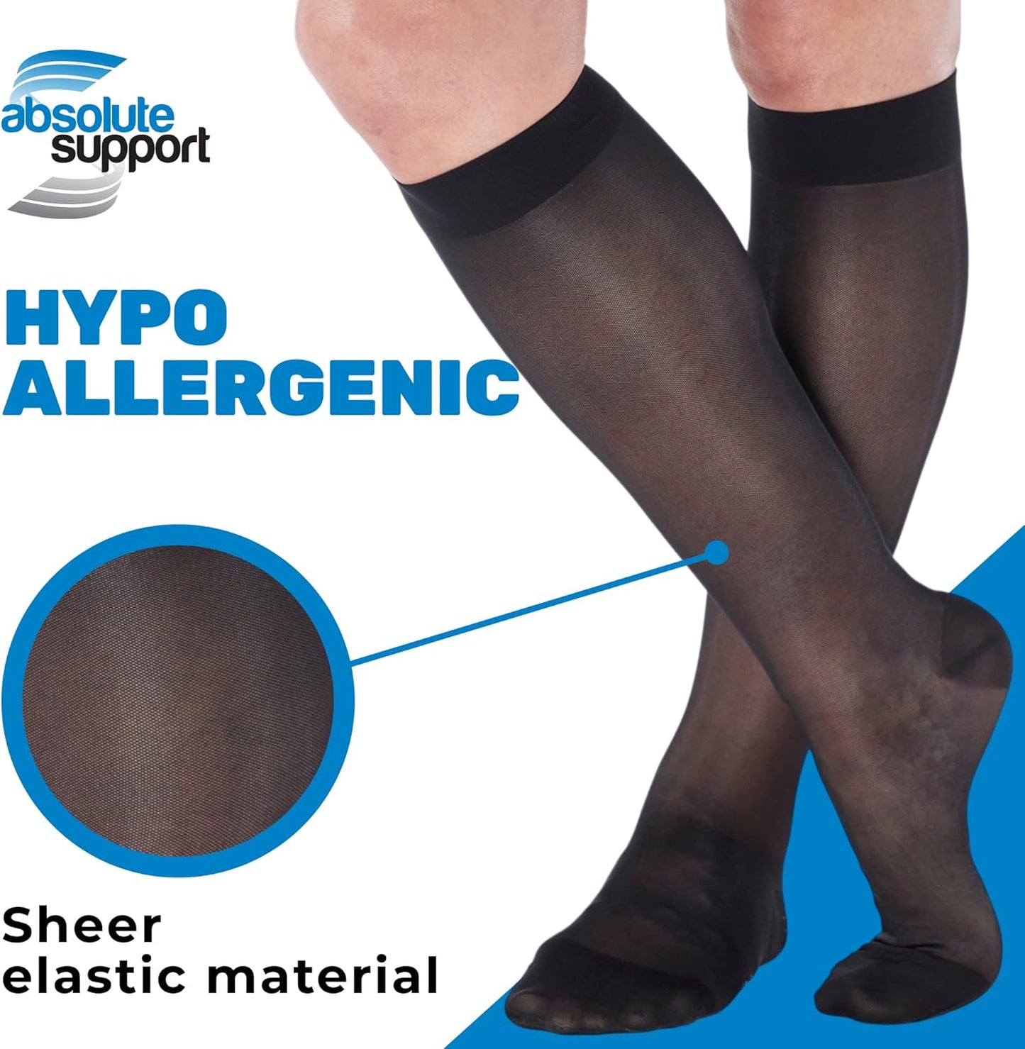 (3 Pairs - Closed Toe) Plus Size Compression Stockings for Women 15-20mmHg - Womens Sheer Compression Knee High with Wide Calf for Diabetic, Lymphedema, Swelling - Black, 5X-Large - A101BL8-3