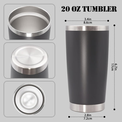 20 oz Tumbler with lid Double Wall Vacuum Insulated Tumblers Stainless Steel Coffee Mug Travel Coffee Tumbler Powder Coated Tumbler Cup Keep Hot&Cold - (Grey 12 Pack)