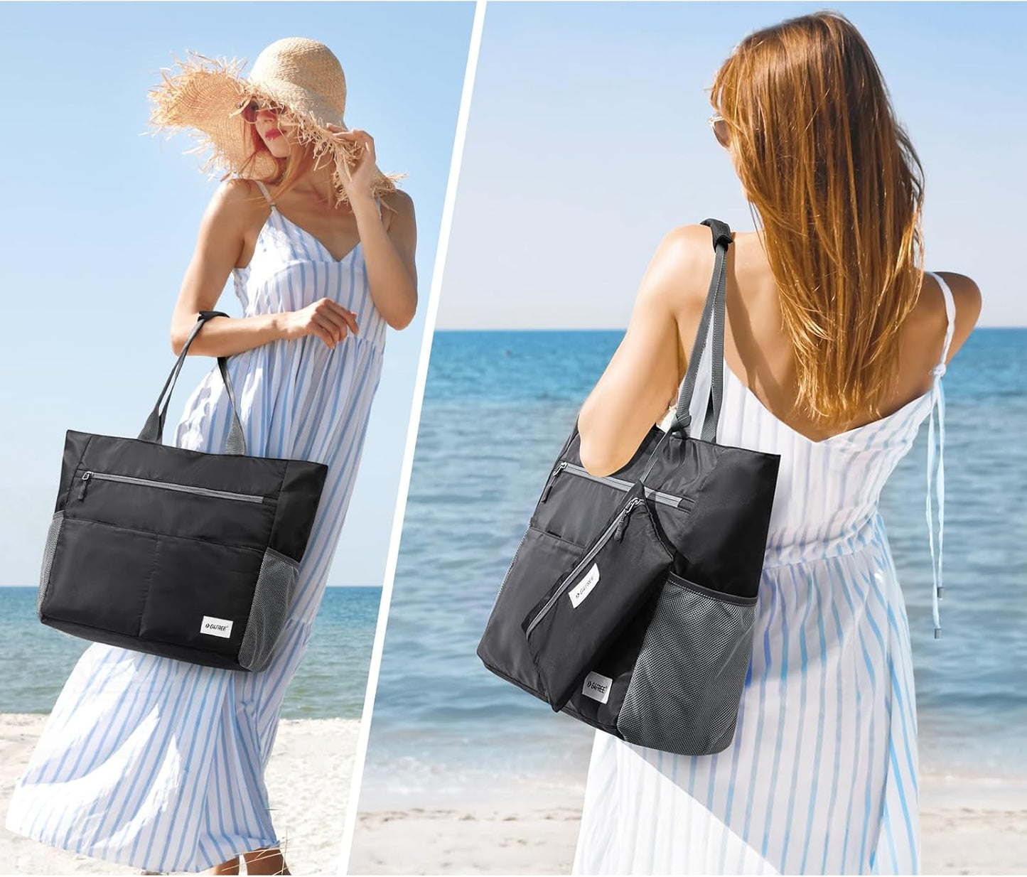 G4Free Beach Bag, Waterproof Sandproof Beach Tote Bag, Large Capacity Foldable for Women