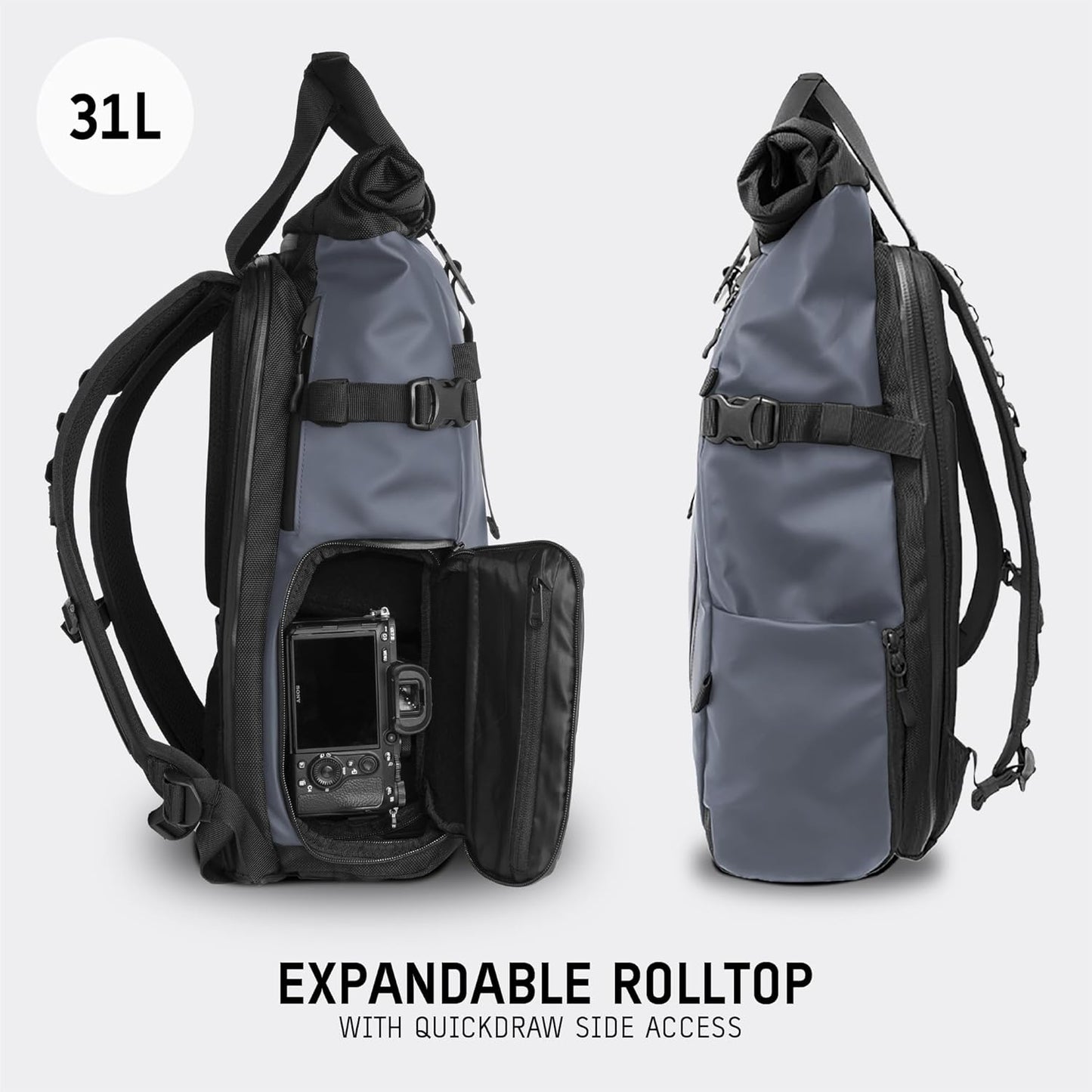 WANDRD PRVKE 31L, V3 Backpack: Weather-Resistant Travel & Camera Backpack with Laptop Sleeve, Quick Side Access, Clamshell Opening – Ideal Photography & Travel Bag