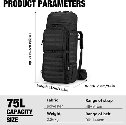 Mardingtop 75L Molle Hiking Internal Frame Backpacks with Rain Cover for Camping,Backpacking,Travelling
