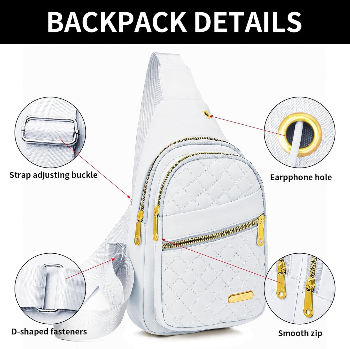 Small Sling Bag For Women Men Casual Crossbody Sling Backpack