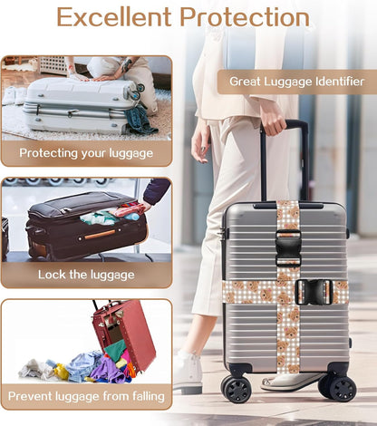 Luggage Straps for Suitcases Travel Belt Luggage Band Heavy Duty Traveling Luggage Identifier Cute Women Girls Unique Accesory,