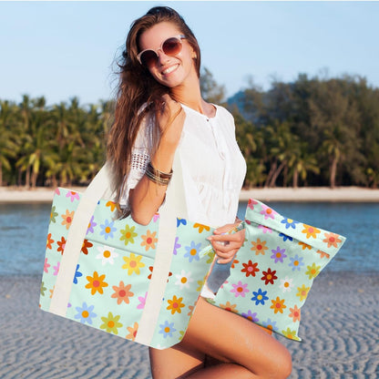 Beach Bags Wet Bag for Swimsuit Tote Bag for Friends Travel Gifts, Aloha Bags Waterproof Vacation Essential