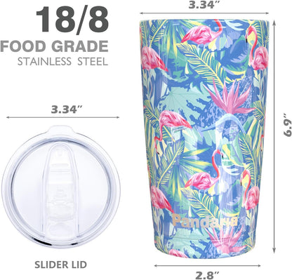 20 oz Stainless Steel Vacuum Insulated Tumbler with Lid - Double Wall Travel Mug Water Coffee Cup for Ice Drink & Hot Beverage, (Flamingo)