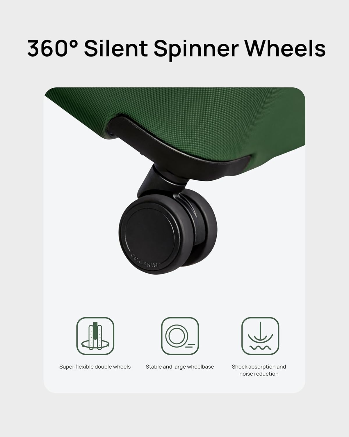 Trunk Luggage 26 Inch, Medium Checked Luggage with Double Spinner Wheels, Anti-Burst Zipper, Hard Case PC Suitcase, Lightweight Travel Luggage, TSA Approved (Seaweed Green, Hudson)