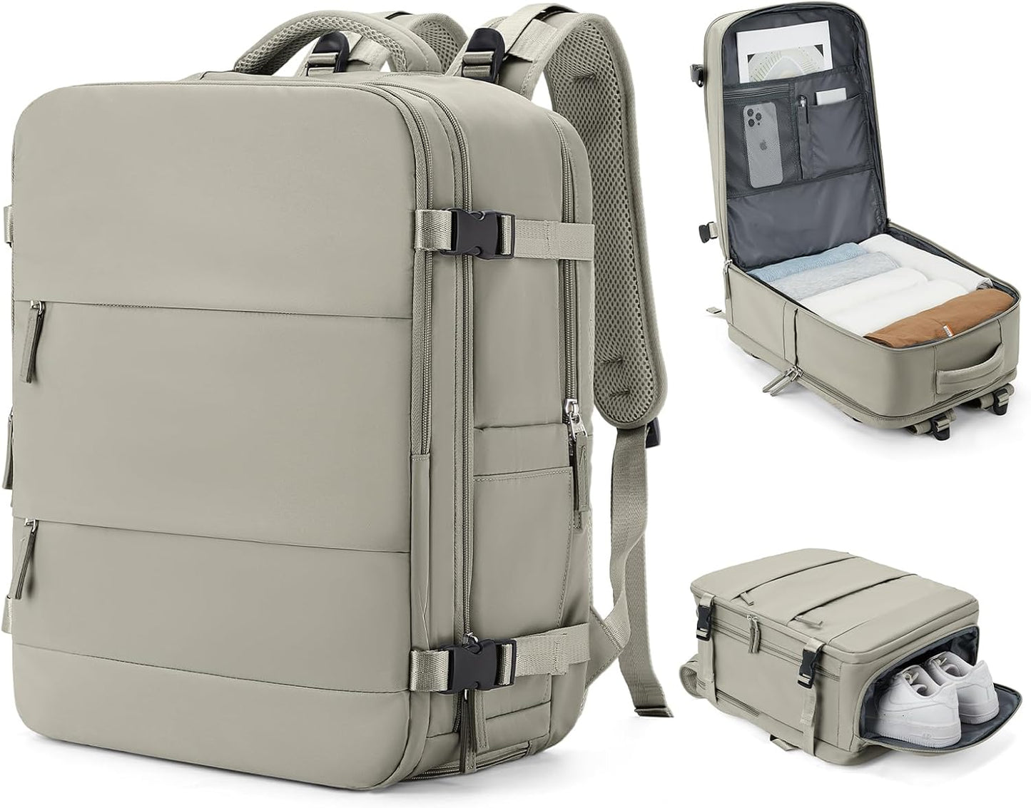 coowoz Large Travel Backpack Carry On for Women Man Waterproof Gym Backpacks with Laptop Compartment Mochila de Viaje Teacher Personal Item Backpack Rucksack Airplane Accessories Must Haves(Brown)