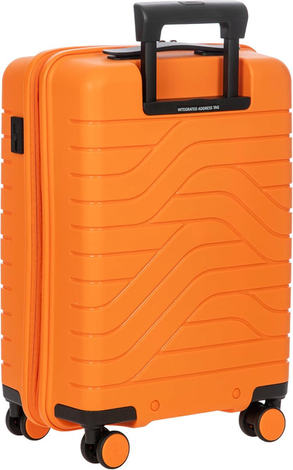 Bric's B|Y Ulisse Spinner Suitcase - 21" Inch Carry-On Luggage - Hard Exterior and TSA-Approved Lock - Orange