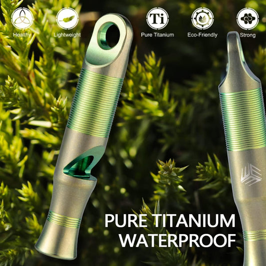 WeKnife Emergency Whistle Survival Loud, Titanium Outdoor Safety Whistle Survival Shrill Loud Blast with Paracord for Kayak, Life Vest, Jacket, Boating, Fishing,Camping, Hiking, Hunting, Coyote