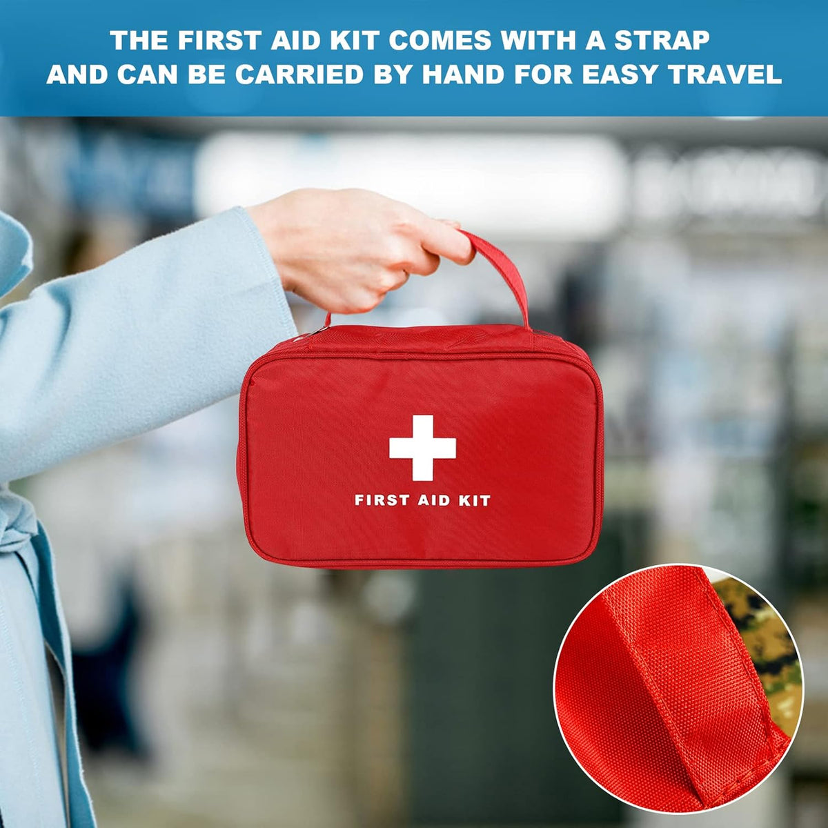 AOUTACC 6pcs First Aid Bag Empty, Waterproof Durable First Aid Kit Bag Empty with Zippered,First Responder Storage Medicine Emergency Bag for Home Office Kitchen Outdoor Travel Camping Activities-Red