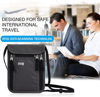 Travel Pouch Neck Wallet Family Passport Holder Organizer Case with RFID Blocking