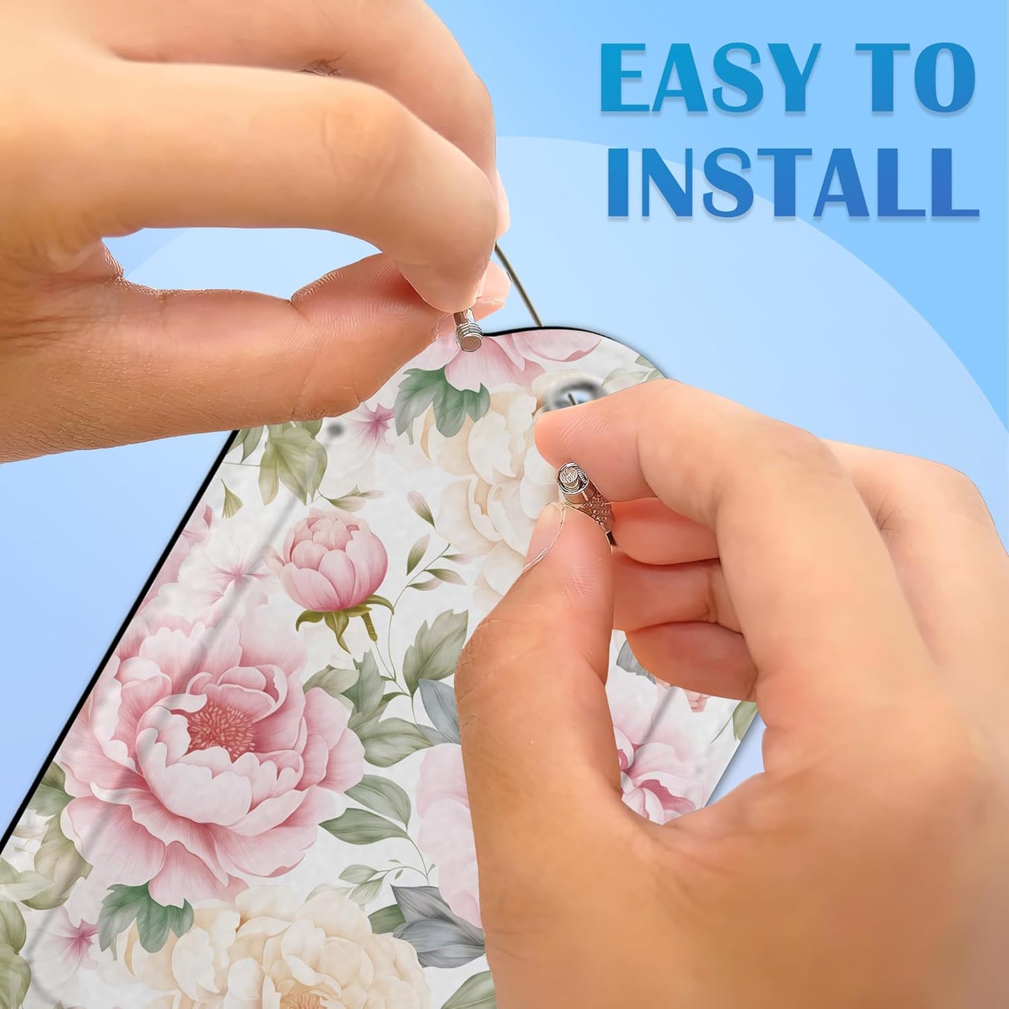 Vintage Beautiful Floral 2 Pack Luggage Tag for Suitcase, Cute Unique Leather Bag Tags Identifiers Privacy Cover ID Label with Durable Steel Loop for Women Men Kids Girls Travel