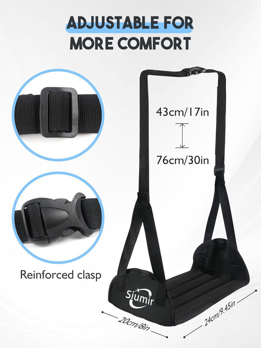 Airplane Foot Hammock, Upgraded Anti-Squeeze Foot Rest for Plane Travel - Relax Your Feet with Better Support, Thickened Foam, Portable Design, and More Comfortable Foot Sling