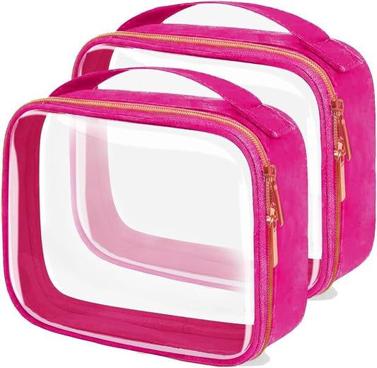 TSA Approved Travel Toiletry Bag, 2 Pack Clear Makeup Bags by FAYORORY