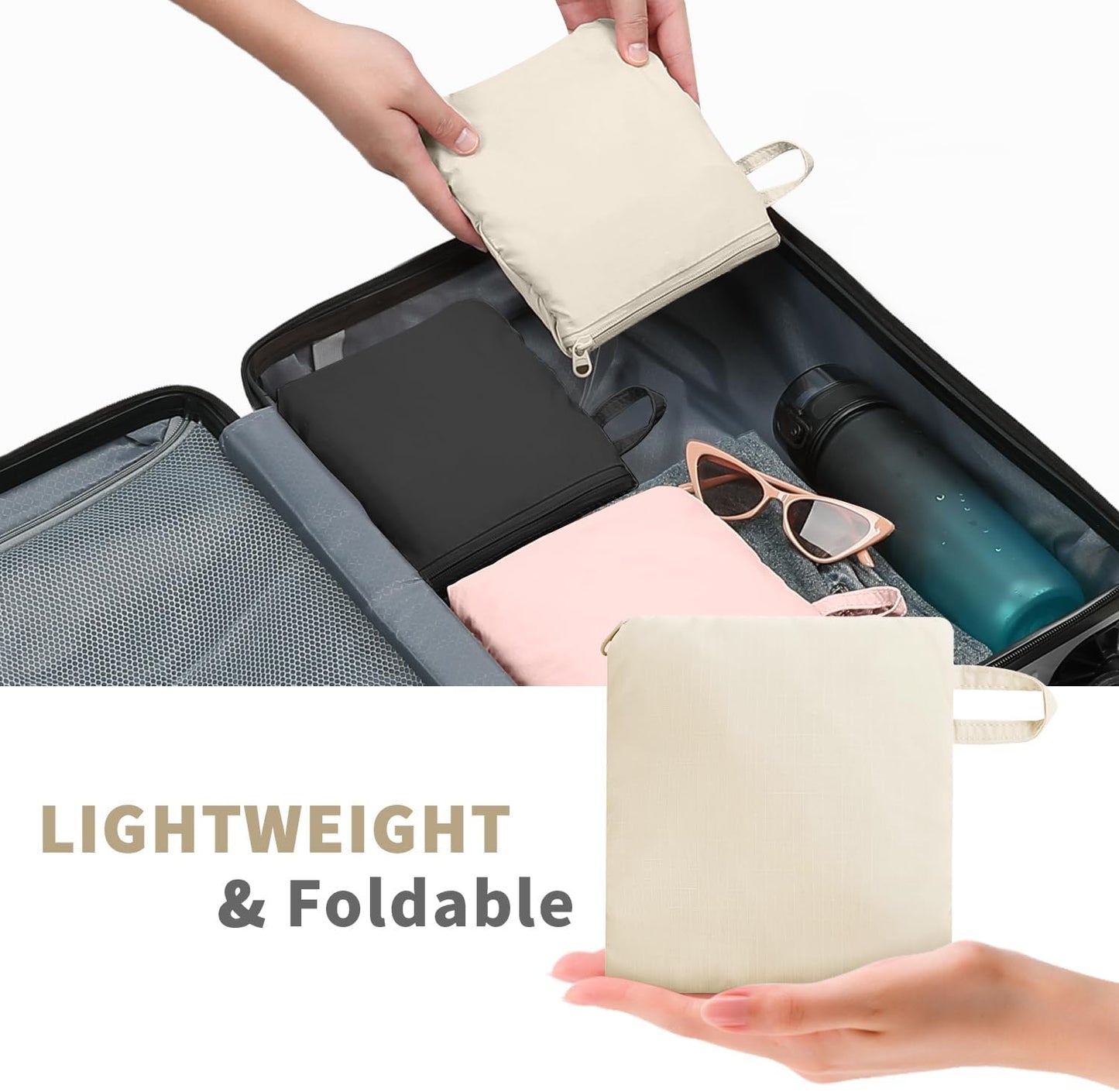 ZOMFELT Hiking Backpack for Women Men, 20L Lightweight Packable Backpacks for Trip, Water Resistant Small Travel Backpack, Foldable daypack for Hiking, Walking, Cycling, Camping, Beige