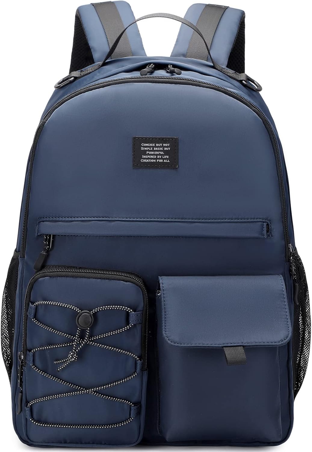 Lohol Water Resistant Backpack for Travel School Work, Casual Daypack with Anti Theft Pocket for Teen Girls Boys (Navy)