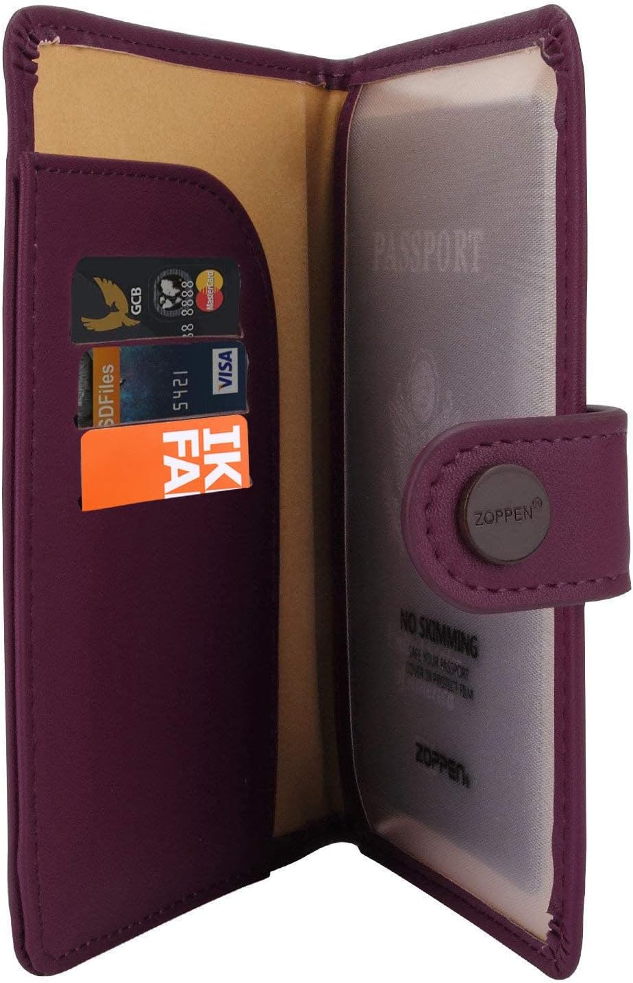 ZOPPEN Passport Holder Women, Passport Cover Travel Wallet Rfid Blocking Passport Wallet Cover Case Travel Essentials Document Organizer, Grape Purple