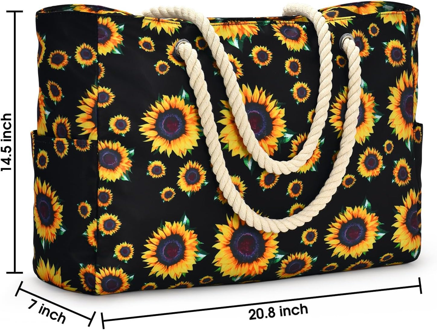 Becokan Beach Bag Large Beach Tote Bag for Women Waterproof Sandproof Swim Pool Bag With Zipper