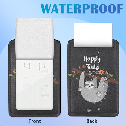 Set of 2 Funny Sloth,Happy Time Cartoon Animal Luggage Tags for Suitcases, Cute Sloth, Colorful Tropical Leaves Leather Suitcase Tag Name Identifiers Labels for Travel Bag Baggage Backpack