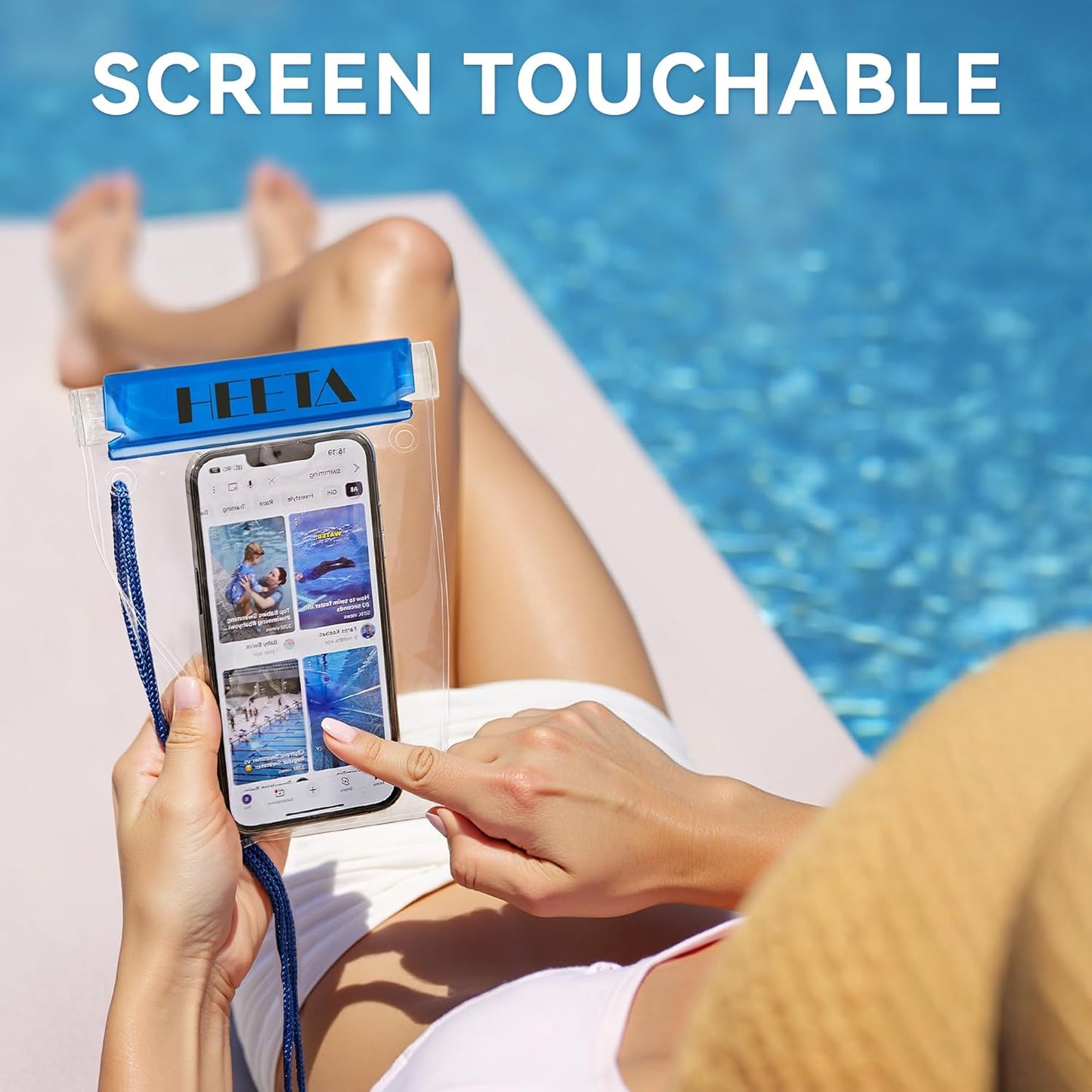 HEETA 5-Pack Clear Waterproof Dry Bag, Water Tight Cases Pouch Dry Bags for Camera Mobile Phone Maps, Kayaking Boating Document Holder