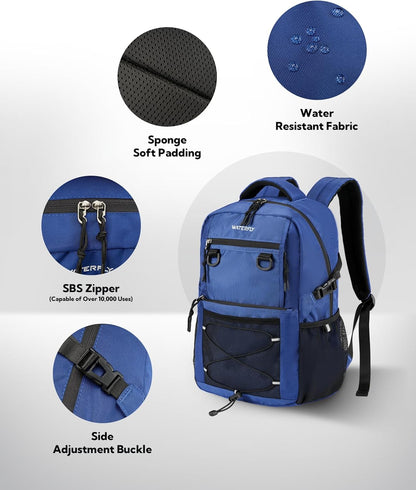 WATERFLY Travel Hiking Casual Backpack: 22L Lightweight Everyday Outdoor City Daypack College Bookbag for Woman Man