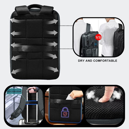 ZINZ Laptop Backpack 15 15.6 16 Inch, Expandable Computer Rucksack with Multi-Pockets Anti-Theft Travel Daypack for Men and Women,Dark Gray