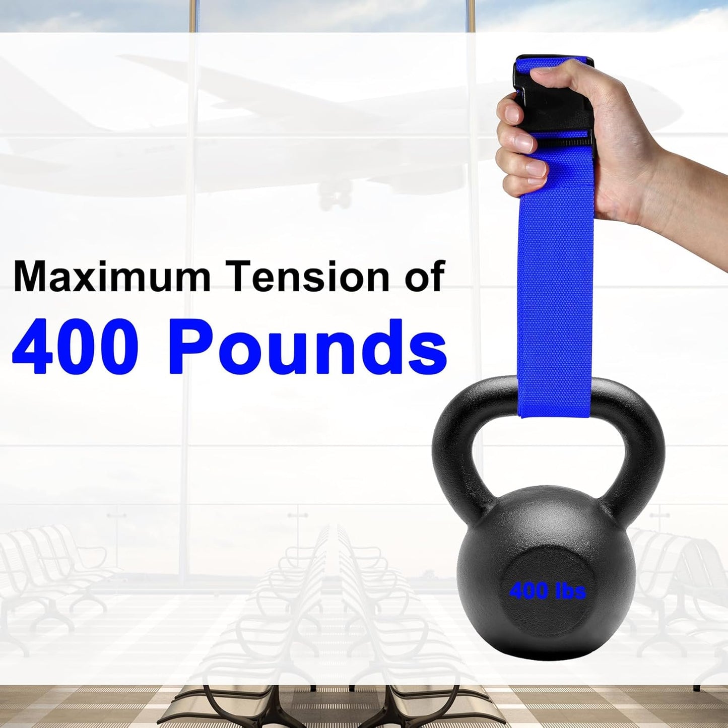 8 Pack Luggage Straps and Tags Set (4 Straps, 4 Tags), Luggage Straps for Suitcases TSA Approved Suitcase Belt Luggage Tags, Blue