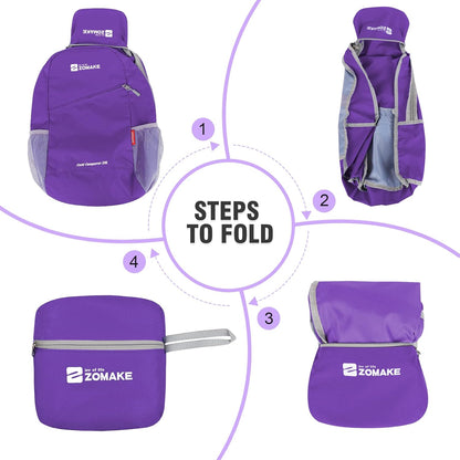 ZOMAKE Lightweight Packable Backpack 20L, Foldable Backpacks Small Daypack for Hiking Water Resistant Day Bag for Travel