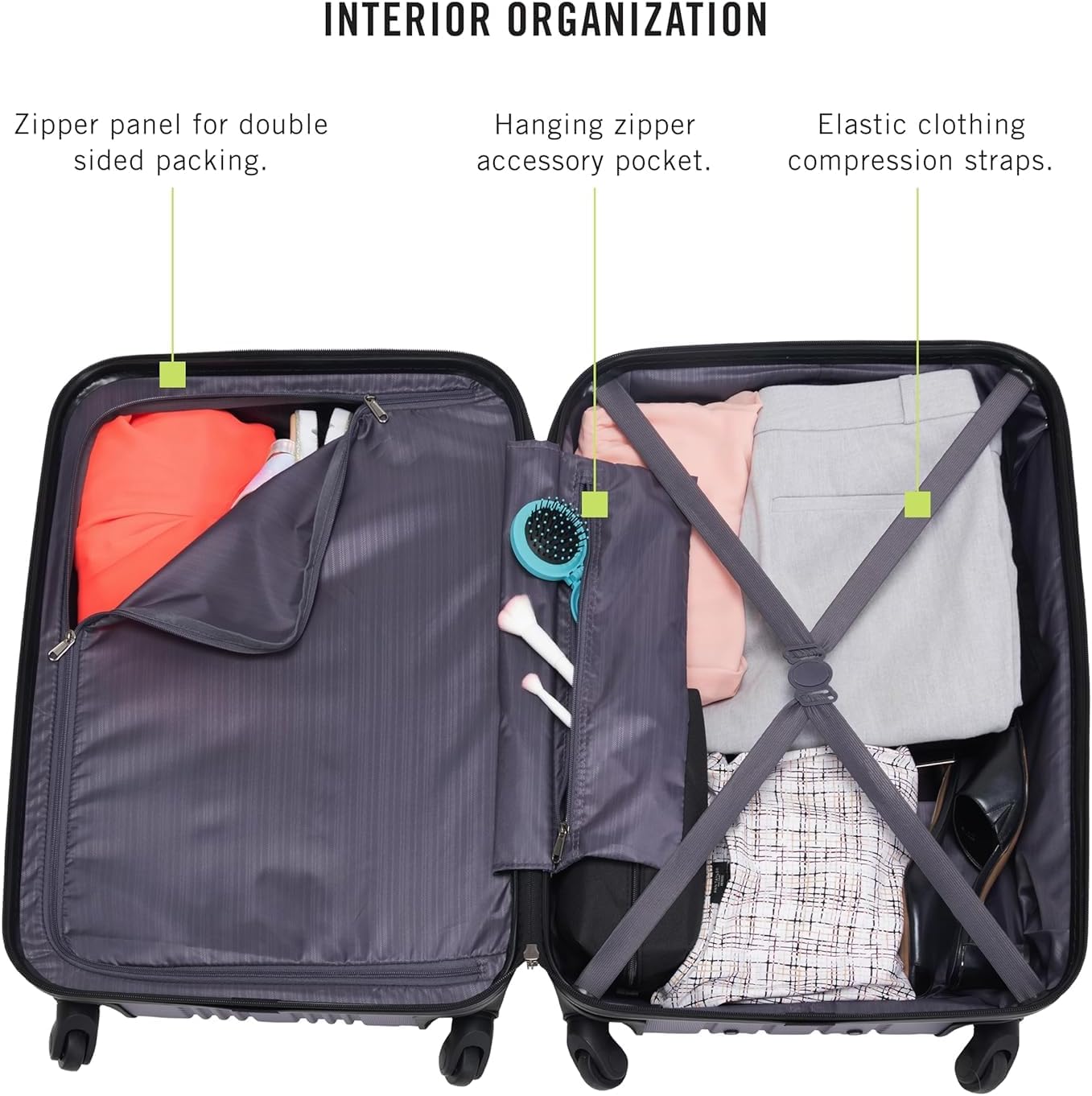 Kenneth Cole REACTION Out of Bounds Lightweight Hardshell 4-Wheel Spinner Luggage, Scarlet Red, 24-Inch Checked