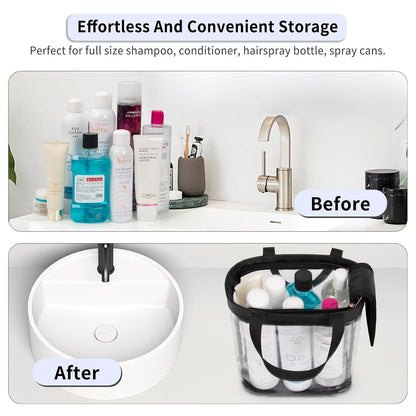 Travel Toiletry Bag, Clear Toiletry Bag for Women, Large Transparent Makeup Bag, Waterproof Clear Tote Bag Cosmetic Organizer, Portable Toiletry Bath Bag for Bathroom, Gym, Beach, Swimming, Traveling