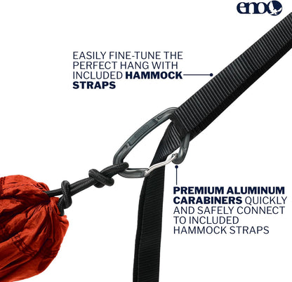 ENO TravelNest Hammock & Straps Combo - Portable Hiking and Camping Hammock with Straps Included - Travel Hammock for Camping, Hiking, Backpacking, a Festival, or The Beach + Straps Combo - Canyon